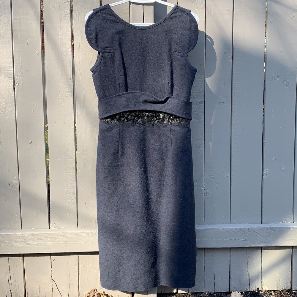 Givenchy Blue Sheath Dress with Cap Sleeves